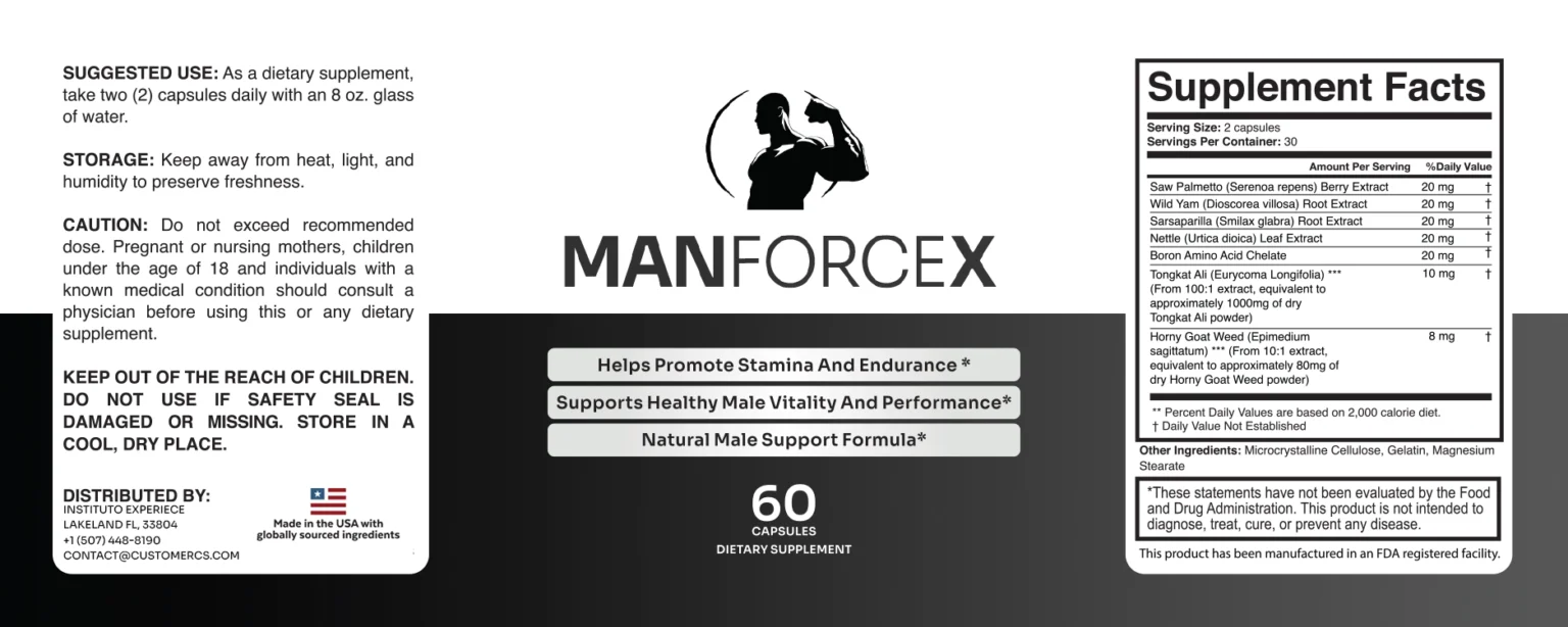 ManForceX Product Label